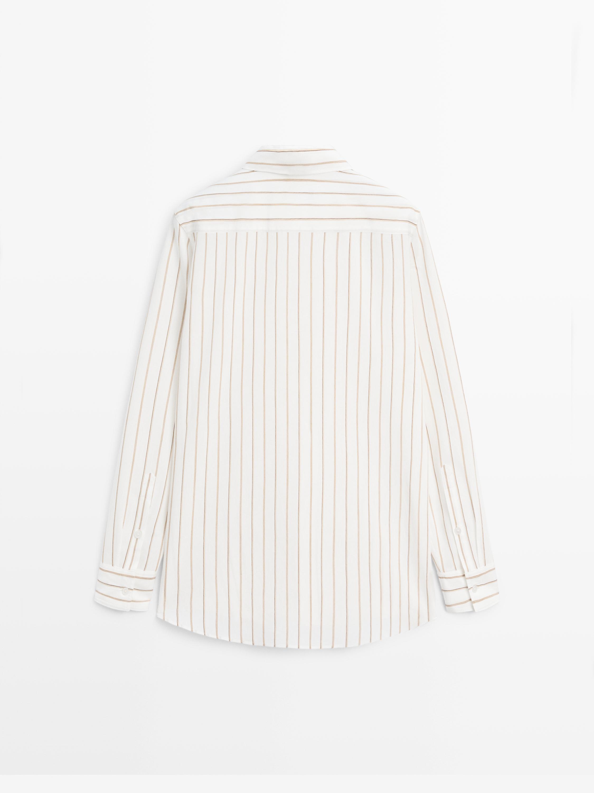 Flowing tricolor striped shirt